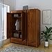 Ganpati Arts Solid Sheesham Wood Armania Dual Storage Wardrobe with Door and Drawer for Bedroom Living Room Home Almirah for Clothes Wooden Furniture (Natural Finish) 1 Year Warranty