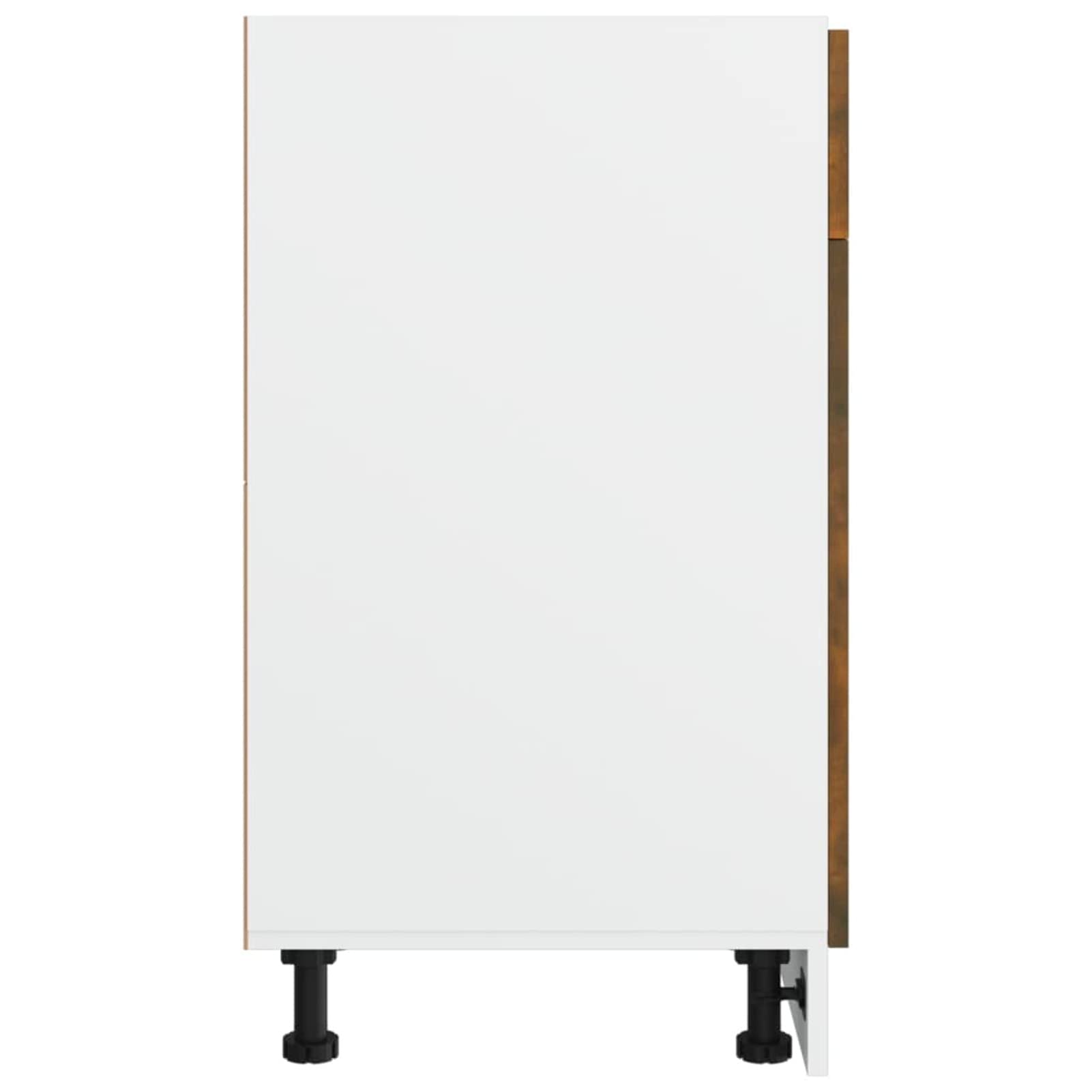 ZEYUAN Unterschrank mit Schublade Räuchereiche 40x46x81,5 cm Küchenschrank, Küchenunterschrank, Unterschrank Küche, Küchenmöbel, Miniküche, Spülschrank