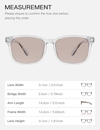 TIJN Blue Light Blocking Glasses for Women Men Clear Frame Square Nerd Eyeglasses Anti Blue Ray Computer Screen Glasses - Thumbnail 7