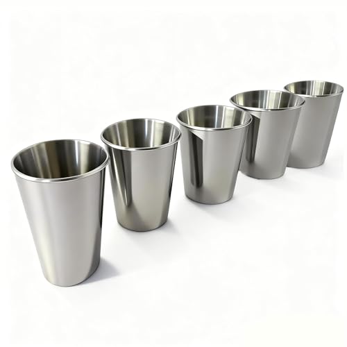 5 Pack Stainless Steel Cups for Kids