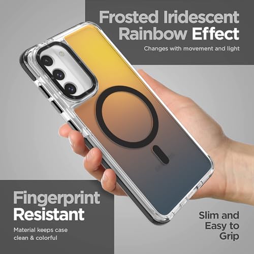 Image of Magnetic Case for Samsung Galaxy S21 FE 5G [Compatible with Magsafe] [Cute Fashion Fluorescent Design] [1 Screen Protector] Slim Translucent Matte Case for Galaxy S21 FE 5G 6.4 inch, Black