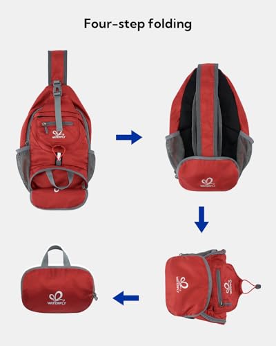 Image of WATERFLY Packable Small Crossbody Sling Backpack Shoulder Chest Bag Daypack for Hiking Traveling