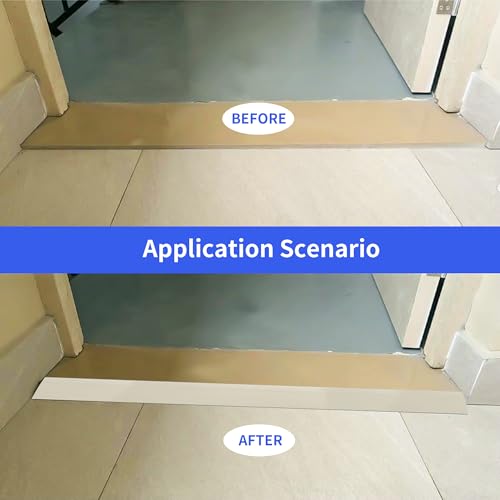 1M PVC-Bodenübergangsstreifen Selbstklebend Schwelle für Böden, Übergangsprofil für Höhenunterschied von 1,5 cm, Holzkorn beige