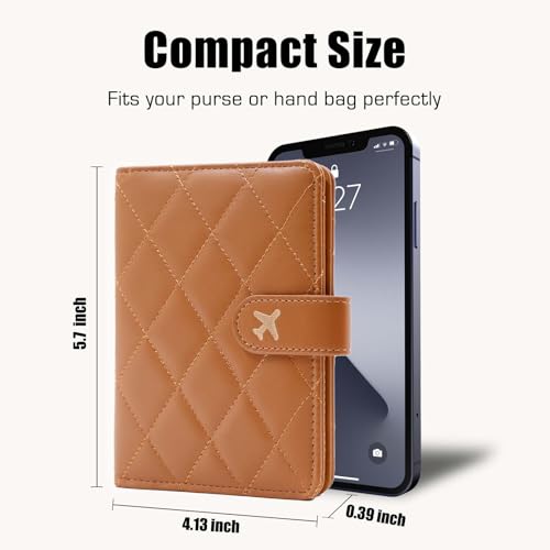 Image of Melsbrinna Premium Leather Passport Holder Covers Case, Waterproof Rfid Blocking Travel Wallet Passport Holder with Pen Holder, Cute Passport Book for Women /Men