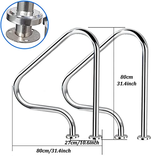 Barandal para piscina acero inoxidable 2 piezas miniatura 5
