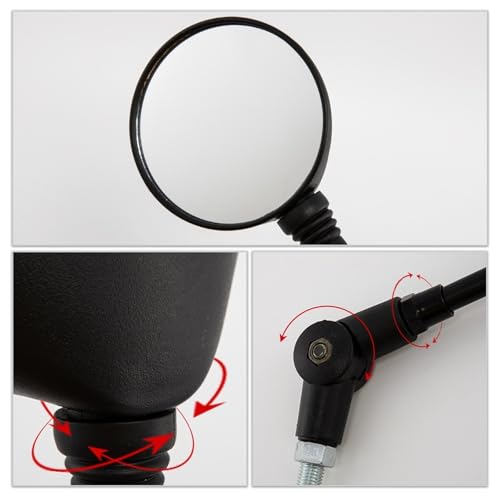 Retrovisor plegable anticaída de motocicleta redondo compatible rosca 8mm 10mm 4