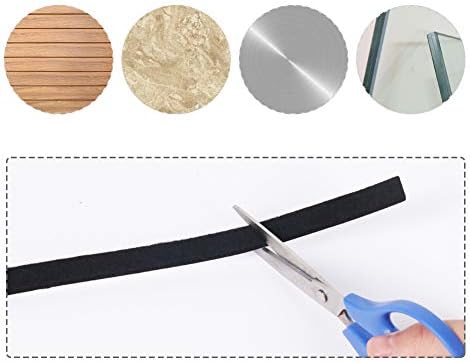 Felt Tape, 5mm Thick Felt Roll Adhesive Heavy Duty DIY Felt Strip Pads Cut into Any Shape to Protect Your Hardwood and Laminate Flooring, 0.5" x 78.7" (Black)