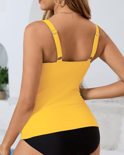 Image of Tankini Tops for Women Swimwear Top Only Tummy Control Bathing Suit Top No Bottom (Available in Plus)