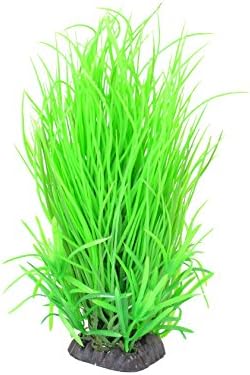 Artificial Aquarium Plants – 2 Pack Green Plastic Plants With Ceramic Base, 11.8 Inch Tall Fish Tank Decor