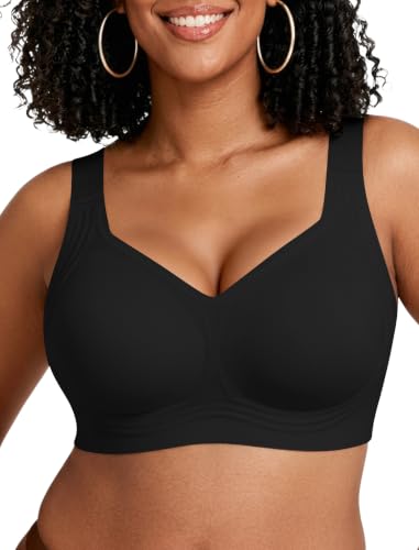 Image of Jelly Bras for Women Plus Size Minimizer No Underwire Supportive Full Coverage Wider Straps Seamless Tshirt Bra