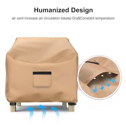 Patio Chair Covers Waterproof, Mrrihand Lounge Deep Seat Cover, Heavy Duty Outdoor Lawn Patio Furniture Covers, 36" W x 37" D x 36" H - 2 Pack by Mrrihand - Used condition - Image 4