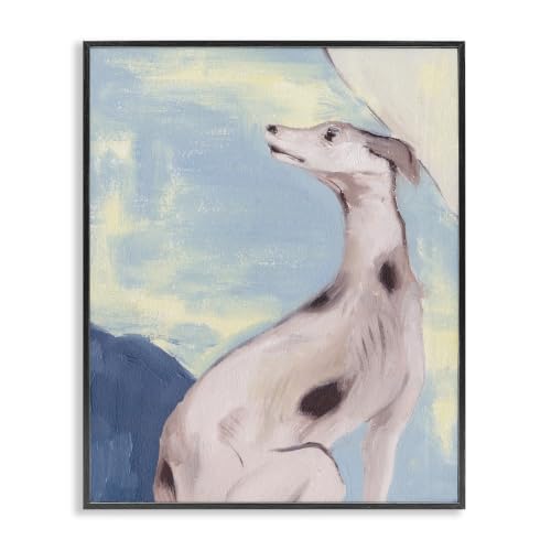 Greyhound on Blue Animal Print, 24 x 30 Inch Framed Giclée Print