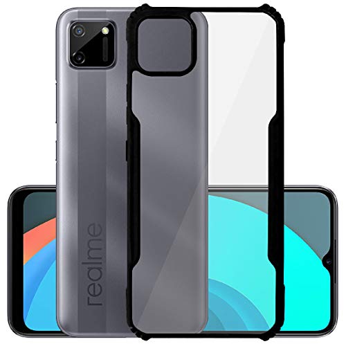 Image of Soft Shockproof Clear Case Air Cushion Hybrid Cover for Realme C11 - Black
