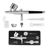 SAGUD エアブラシ キット 0.3mm デュアルアクションエアブラシガン と1/3オンス エアブラシセット