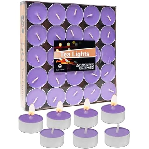 Artisoul 50 Purple Tea Light Candles Cover