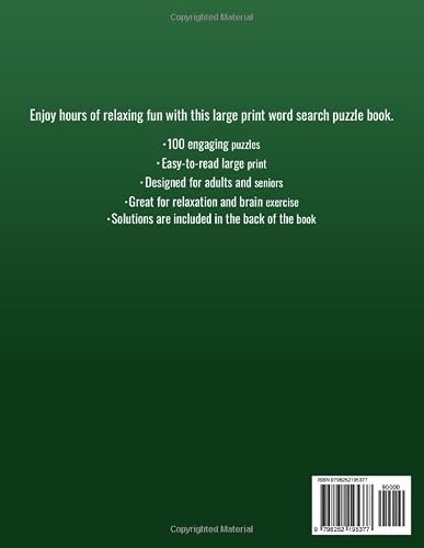 Large Print Word Search: 100 Relaxing Puzzles for Adults and Seniors | Easy-to-Read Word Search Puzzle Book – vue 2