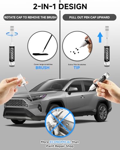Image of 1J9 Celestial Silver Metallic Touch Up Paint Compatible with Toyota Exact Match 2 in 1 Touch up Paint for Chips and Nicks Repair