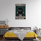 Zoom IMG-2 funny black cat workout wall