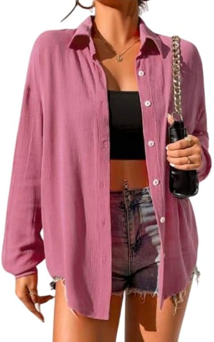 Buy Women Cotton Solid Semi-Formal Button Down Dalta Shirt, Long