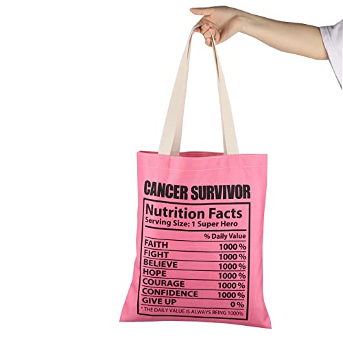 Tobgbe Breast Cancer Gifts For Women Strong Women Gifts Cancer Survivor Tote Bag Funny Gifts For Cancer Survivor Nurse Doctor (Survivor Value) #TOP5