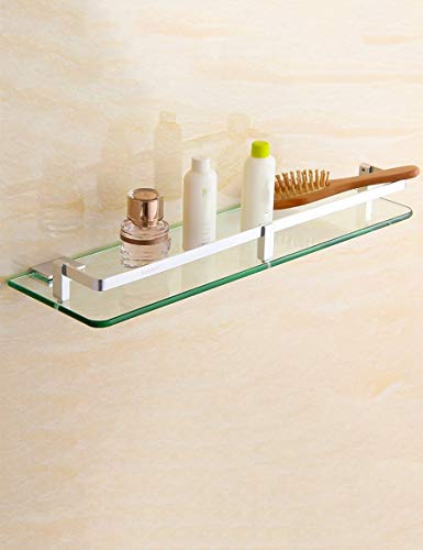 Estante de vidrio para baño GZ balda de aluminio negro de una capa con colgador de toallas
