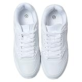 JOMIX Damskie trampki, buty sportowe, poduszka powietrzna, buty do biegania, antypoślizgowe, oddychające, do fitnessu, na siłownię, ulice, na zewnątrz, biały, 38 EU