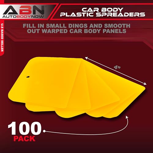 ABN Auto Body Filler Plastic Spreaders - 100pc Plastic Spreader Bulk Reusable 4in Set for Fillers, Putties, and Paint - Thumbnail 2