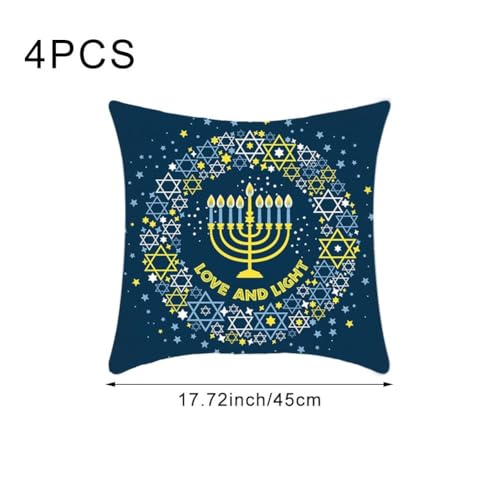 Housse coussin Hanukkah déhoussable et lavable pour canapé propre