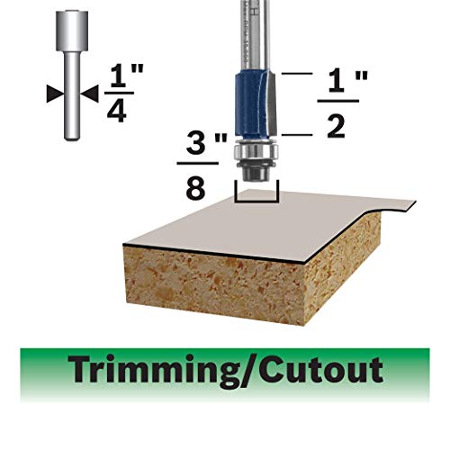 Bosch 85269Mc 3/8 In. X 1/2 In. Carbide-Tipped Double-Flute Flush Trim Router Bit #TOP28