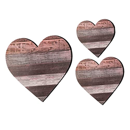 IMIKEYA 3pcs Heart Wall Decor Set Heart Plaques for Bedroom