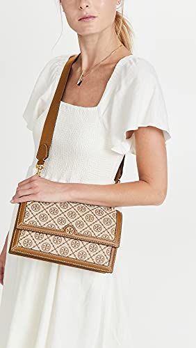 Tory Burch Women's T Monogram Jacquard Shoulder Bag, Hazel, Tan, Graphic, One Size2