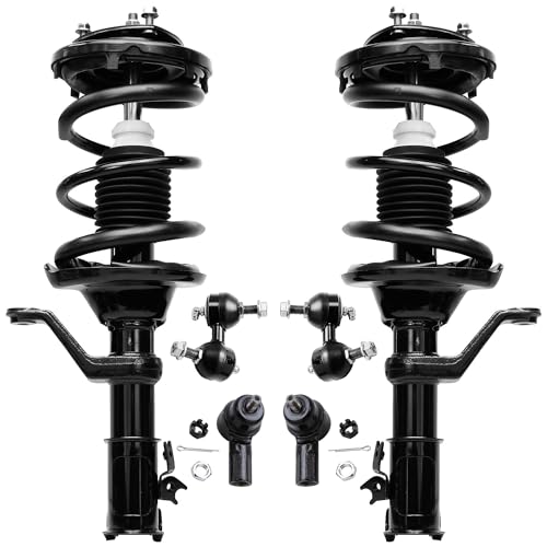 Image of Detroit Axle - Front 6pc Struts Kit for 02-06 Honda CR-V, Outer Tie Rods Sway Bars Struts w /Coil Spring Replacement 2002 2003 2004 2005 2006 Suspension