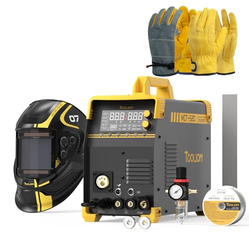 Image of TOOLIOM MIG/TIG/CUT/Stick Welder 5 in 1 Welder & Large Viewing 3.94"x3.66" Welding Helmet