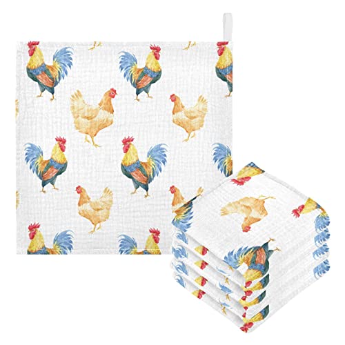 Image of Vvfelixl Cotton Baby Muslin Washcloths Soft Baby Face Towel for Newborn Infants, 11.8 X 11.8 Inch, 3 Pack White