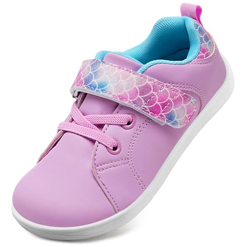 IceUnicorn Zapatillas descalzas para niños y niñas, minimalistas, antideslizantes, rosa/azul, talla EU 27