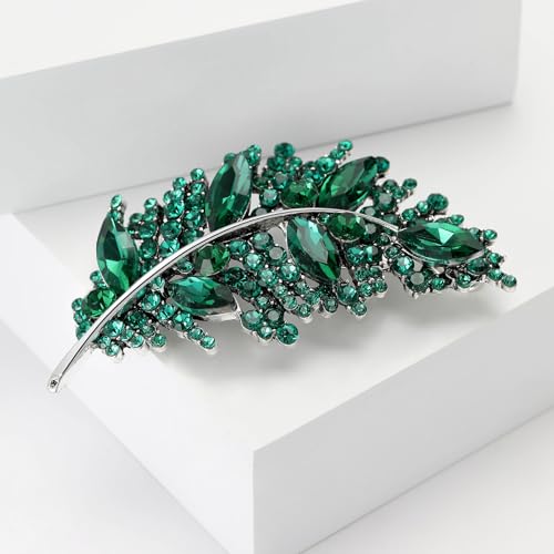 Image of Rhinestone Brooch Pin for Women Elegant Crystal Flower Bouquet Brooches Lapel Pin Wedding Party Dress Accessories for Wife Mom Birthday Gifts