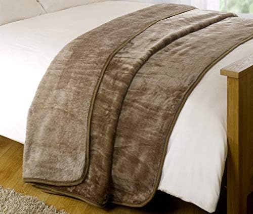 Sleep&Snuggle Soft Luxury Faux Fake Fur Mink Throw Sofa Bed Blanket - Single (125cm x 150cm) - Silver