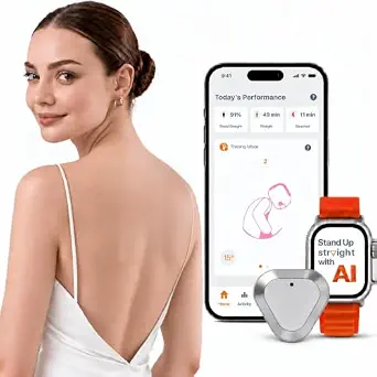 Straight Plus AI Powered Posture Corrector Trainer Device with Mobile App