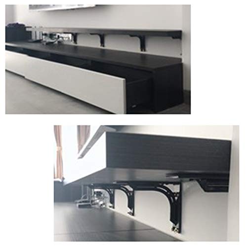 Supports d'étagère en fer noir 15cm | Fixation murale équerre triangle 250kg - 6