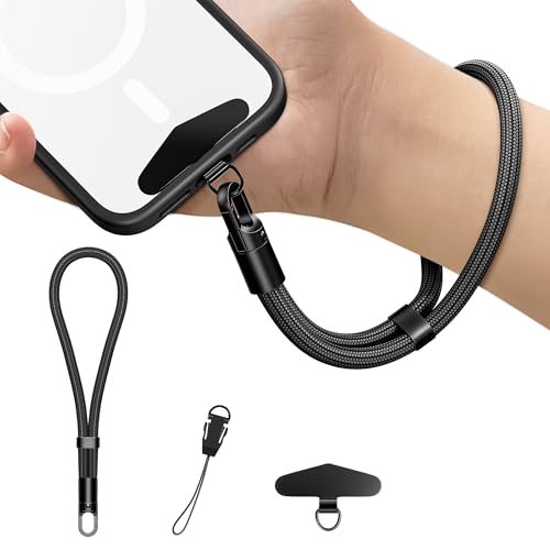 Kaptron Adjustable Phone Wrist Strap, Durability Anti Theft Phone Strap, Universal Wrist Straps for Phone Case, Black