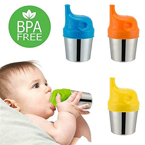 Elefante Forma Silicone Drinkware Portátil Silicone Tampa Da Copa Do Bebê Comer Treinamento Acessóri
