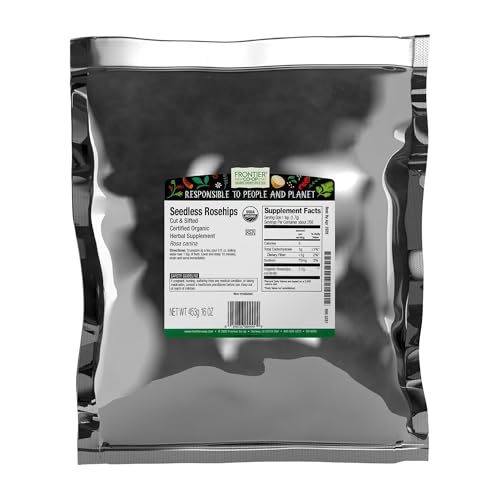 Frontier Co-op Rosehips Whole, Certified Organic, Kosher, 16 oz Bulk Bag