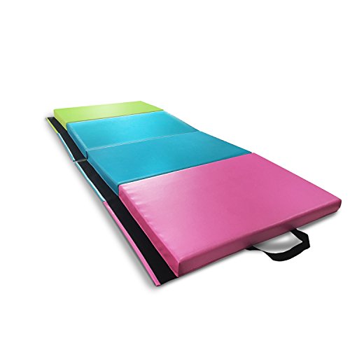 ZEYU SPORTS Kids Children Gymnastics Mat Home Gym Mat Exercise Training Mat Tumbling Mat (Rainbow) Size:2' X 5.8' X1.8''