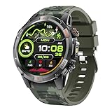 Plyisty Smartwatch GPS con Oltre 100 modalità Sportive, Display HD da 1,46', Batteria da 580 MAh, Cardiofrequenzimetro e Standby di 40 Giorni (Verde mimetico)