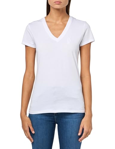 T-Shirt col en V Armani Exchange coupe ajustée idéal pour un look citadin chic
