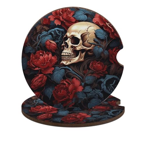 Portavasos para autos con diseño de calavera, 2 unidades miniatura 1