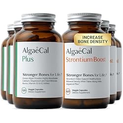 ALGAECAL Bone Builder Pack - Plant Based Calcium Supplement & Strontium - Organic Calcium 720mg with Vitamin D3 1600 IU, Vitamin K2, Magnesium, 16 Nutrients for Bone Health & Density (3-Month Supply)