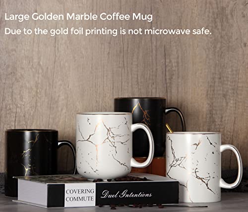 harebe 22 OZ Ceramic Extra Large Black Gold Marble Coffee Mug, Oversized Hot Tall Latte Mugs, Big Giant Cup for Men by harebe - Used condition - Image 7