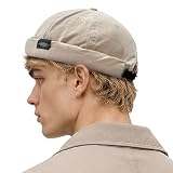 [Croogo] ロールキャップ メンズ レディース ツバなし フィッシャーマンキャップ コットン ワッチ 丸型 無地 春夏 カジュアル ファション帽子 (CT84 ベージュ)