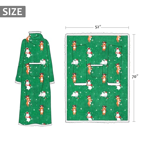 Image of Catalonia Sherpa Wearable Blanket with Sleeves and Pocket for Adults